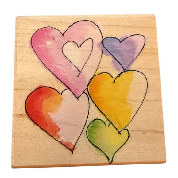 Hero Arts Artistic Drawings Floating Hearts H2818 Rubber Stamp - Picture 1 of 3